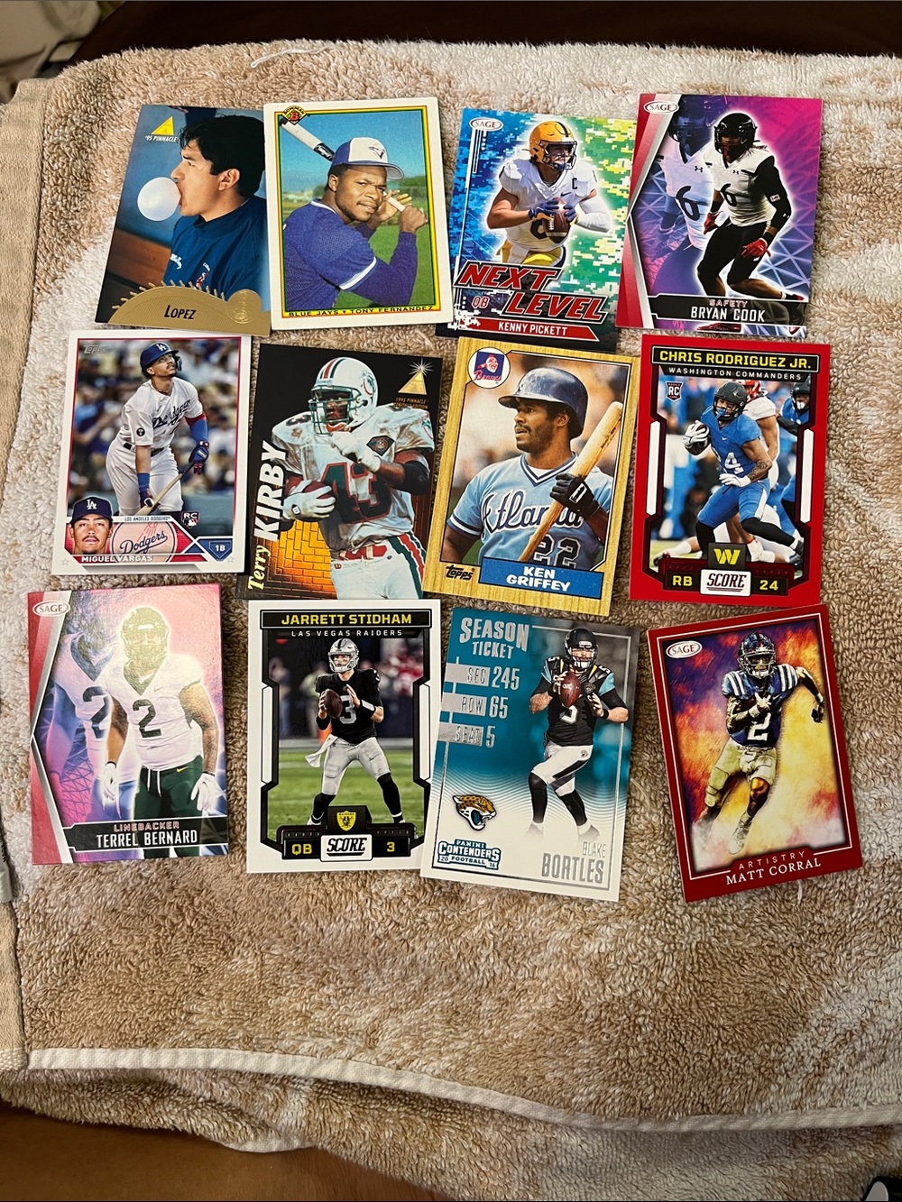 NFL Trading Card Lot - Blue, Red, Gold, White, Black